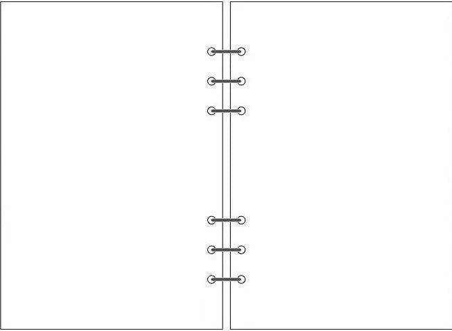 6-hole loose-leaf refill pack with A5 Daolin paper sheets showing blank, dot, line and square grid layouts