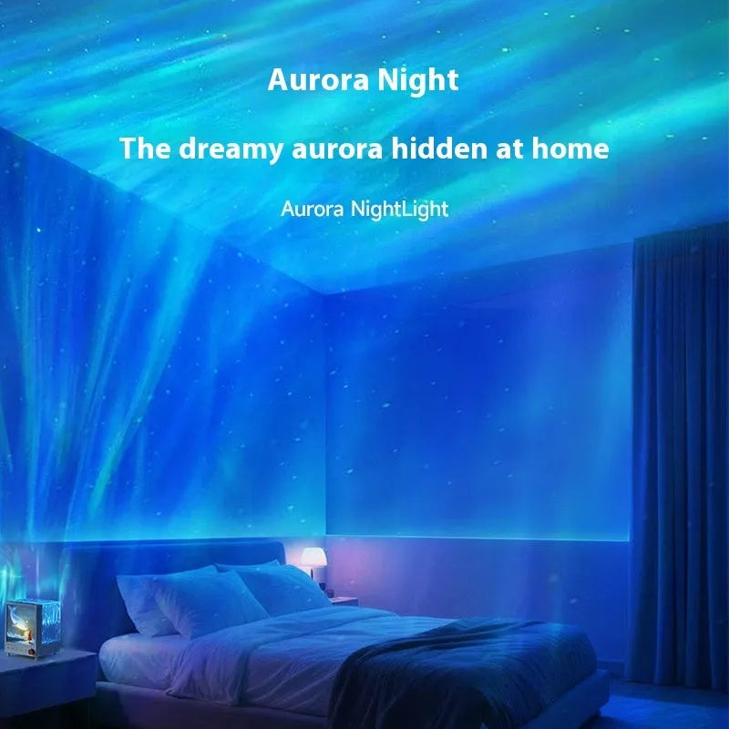 Aurora Treasure Box projection lamp showing Star Sea Whale light colour with compact design