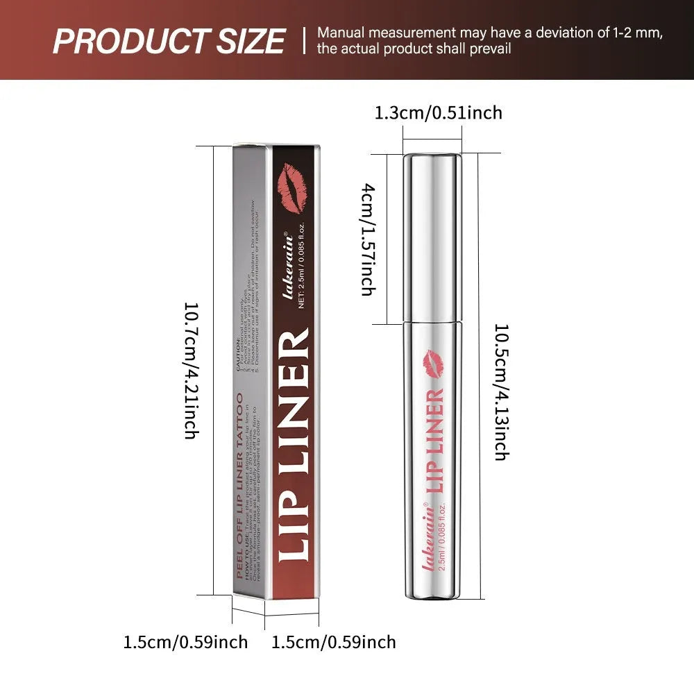 Matte finish pointed toe lip liner with tear and pull mechanism in Rose Pink shade