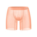 Men's solid colour boxer briefs in nylon ice silk fabric on a plain background.