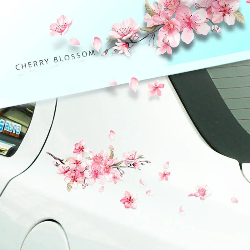 Cherry blossom floral pattern car sticker in PVC vinyl for vehicle decoration