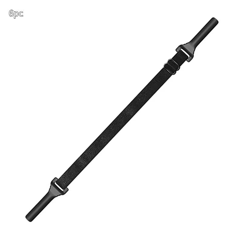 Black adjustable glasses cord with silicone ends and fibre rope for securing spectacles