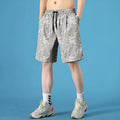 Men's quick-drying polyester seaside shorts in straight-leg style with Asian sizing for beach and pool wear