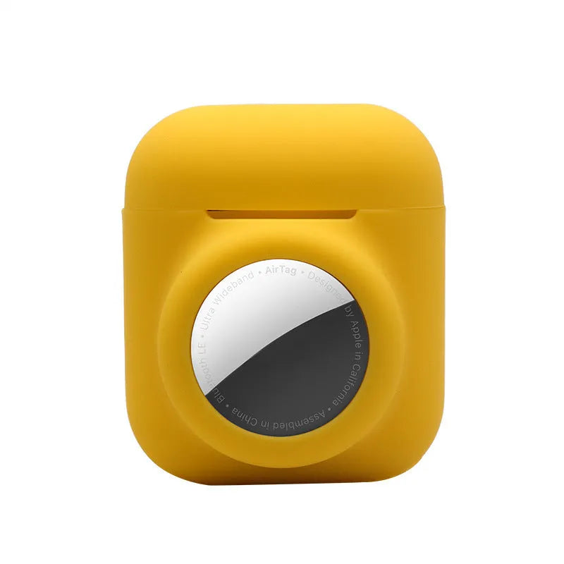 Silicone flip cover protective case for Apple AirTag in multiple colour options.