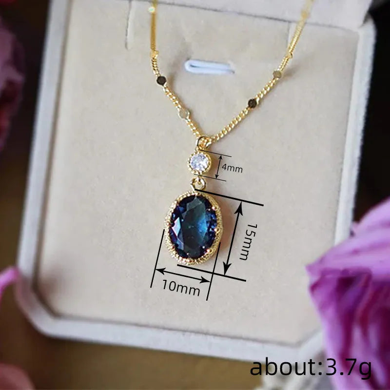Gold geometric pendant on a French retro style copper chain necklace.