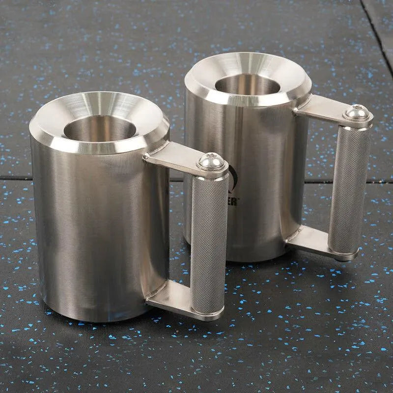 Silver stainless steel 8kg dumbbell cup weight plate for fitness equipment