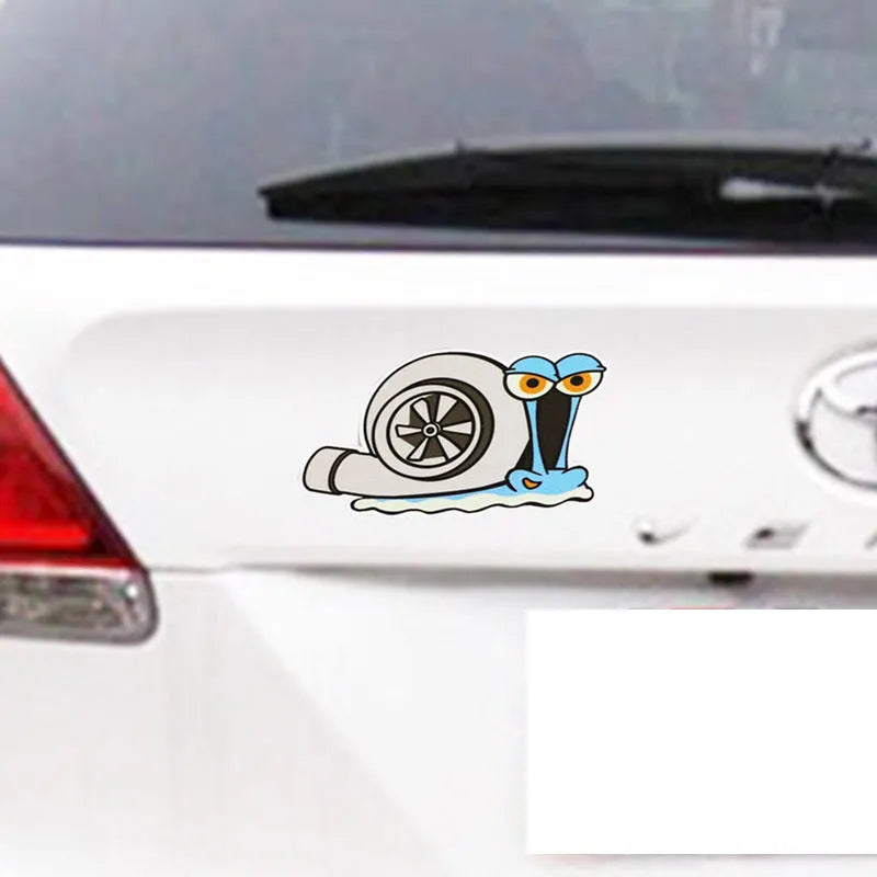 Snail cartoon car sticker with reflective colour design for vehicle bumper or window decoration