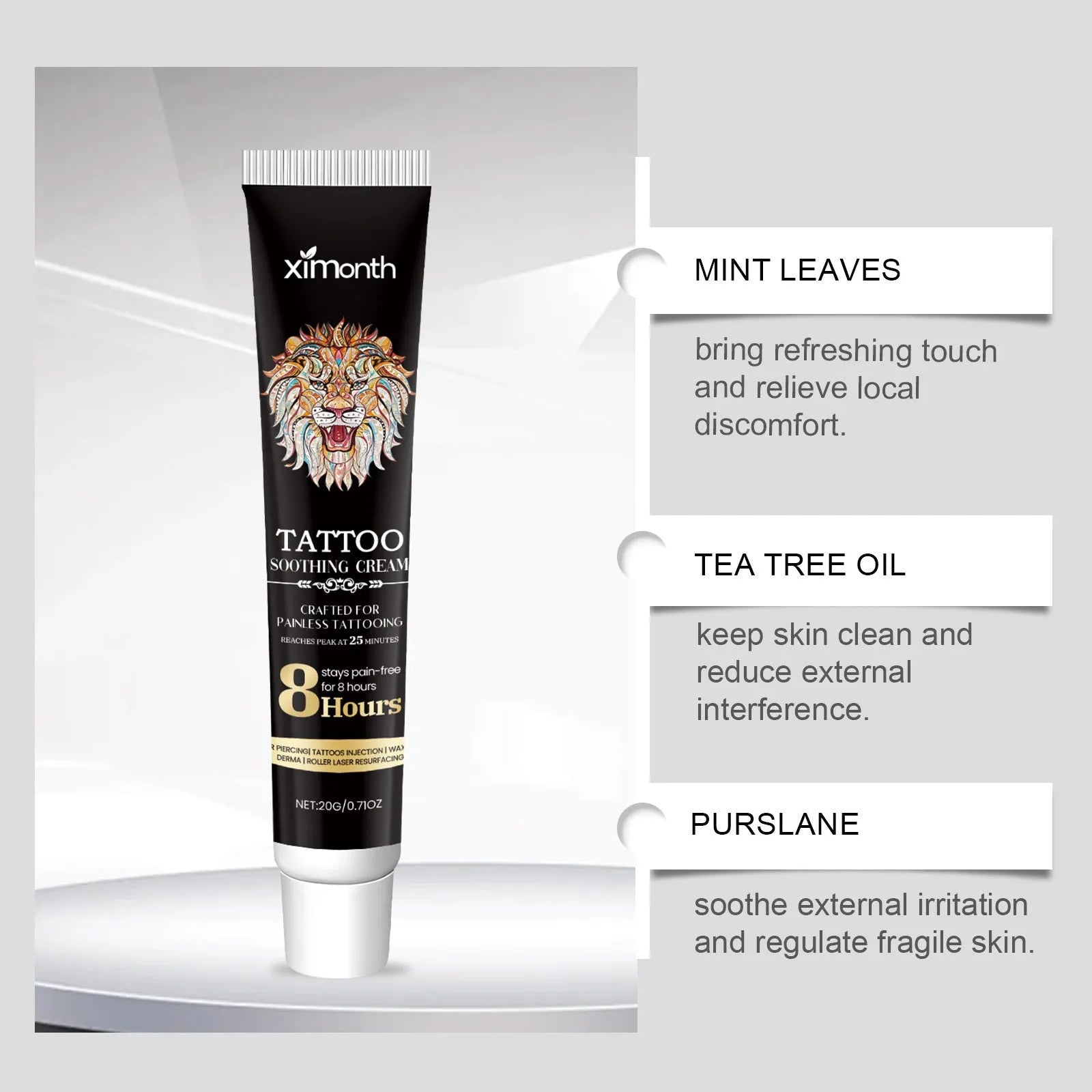 20g tattoo soothing neck cream container for gentle cleaning and aftercare treatment
