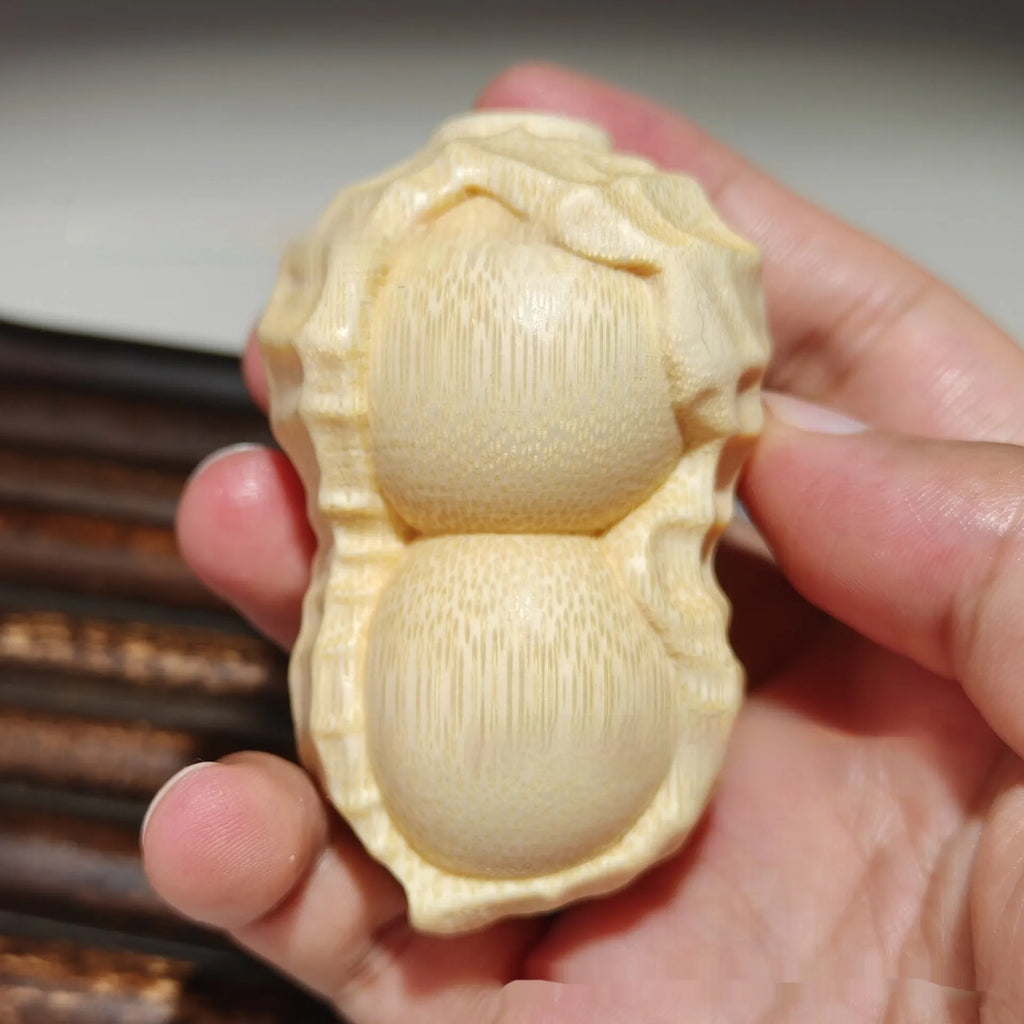 Natural bamboo peanut carving ornament with modern simplicity design