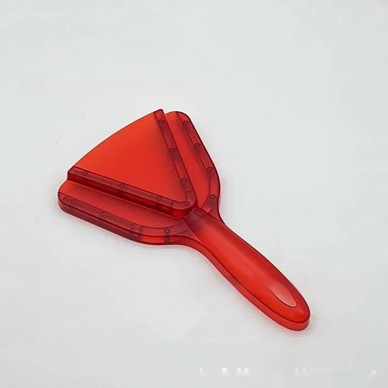 Adjustable telescopic plastic bottle opener in red, clear, and grey colours showing non-slip handle.