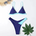 Women's European American style swimsuit briefs bikini set in nylon fabric
