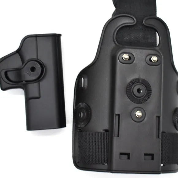 Tactical leg holster bag with quick-release waist plate in khaki colour for outdoor sports equipment
