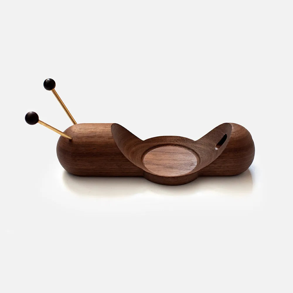 Khaki brown desktop bracket for smart speakers with non-slip base