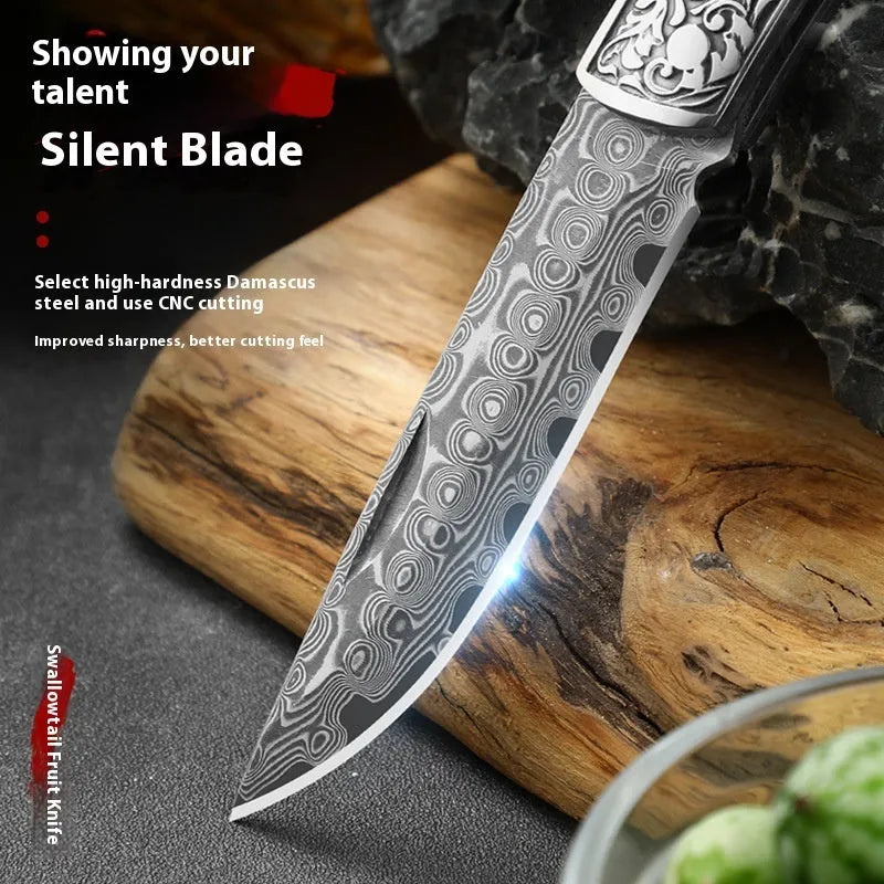 VG10 stainless steel folding pocket knife with dovetail locking mechanism in blue or red colour options