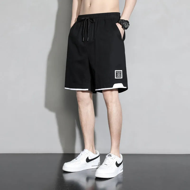 Cotton shorts for boys in black, khaki or white with mid-waist design and extended plus sizes up to 8XL