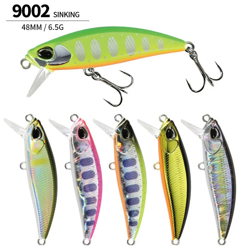 Tossing Japanese 48mm Mino fishing lure for Mandarin fish and Snakehead in soft plastic construction