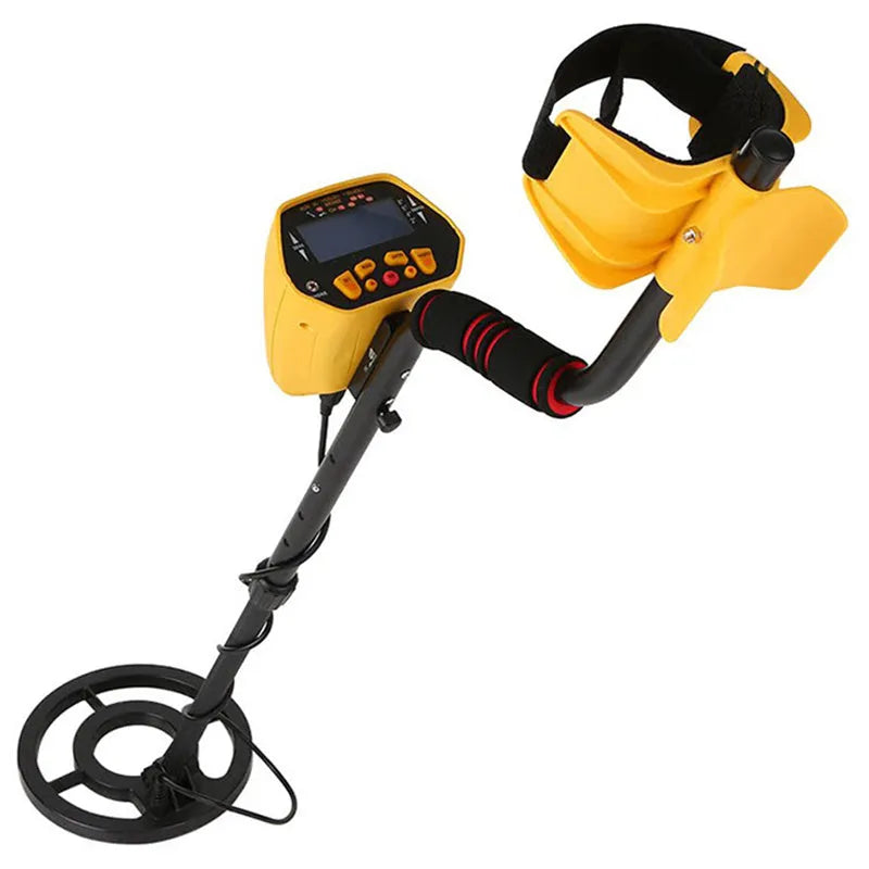GC1028 black and yellow professional metal detector with LCD screen and adjustable pole