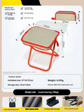 Lightweight foldable outdoor camp stool in khaki colour, shown in folded and unfolded positions.