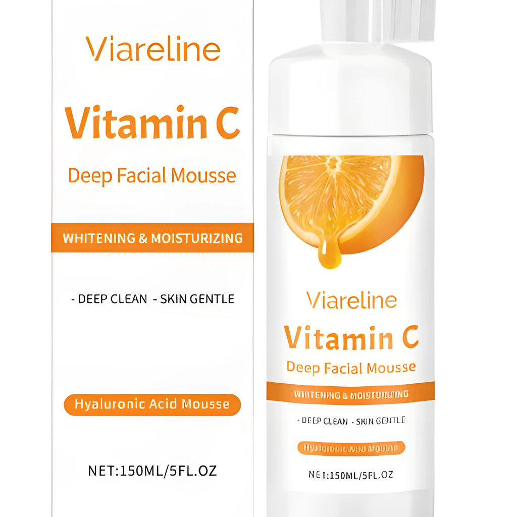 150ml pump bottle of vitamin C brightening cleansing mousse with hyaluronic acid