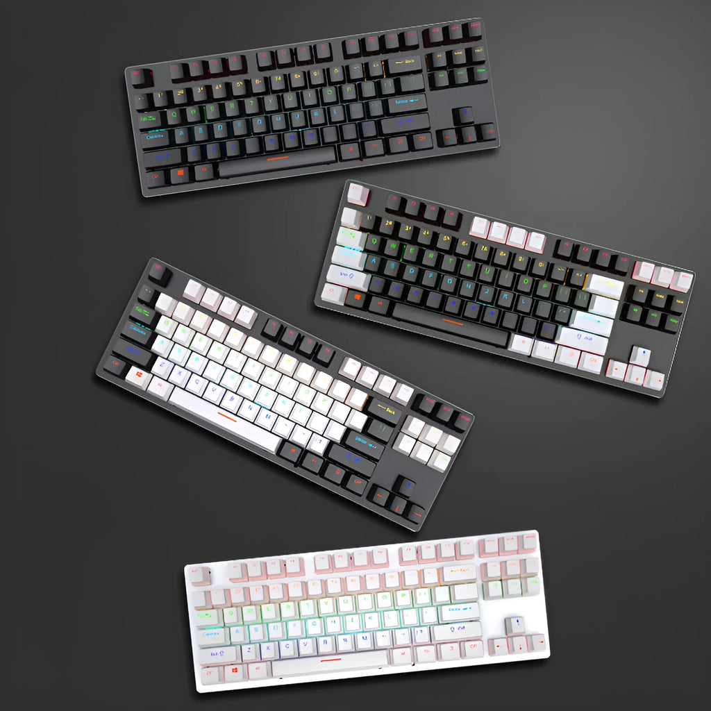 Crack K550 wired mechanical keyboard with 87 green axis keys and USB cable