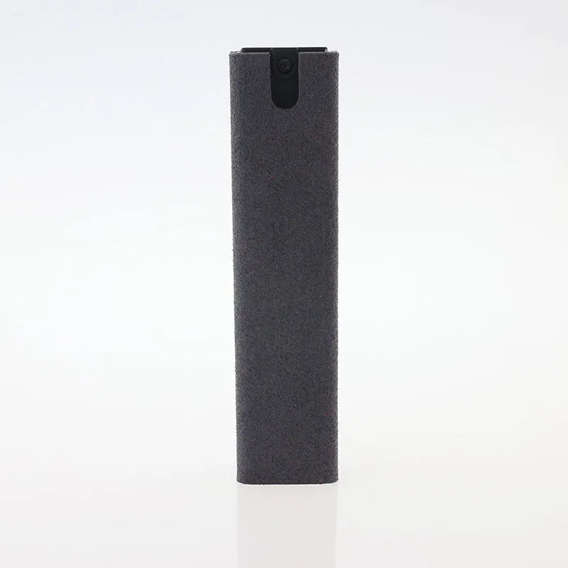 2-in-1 screen cleaner kit with spray bottle and microfiber cloth in pink and grey for phone and computer screens