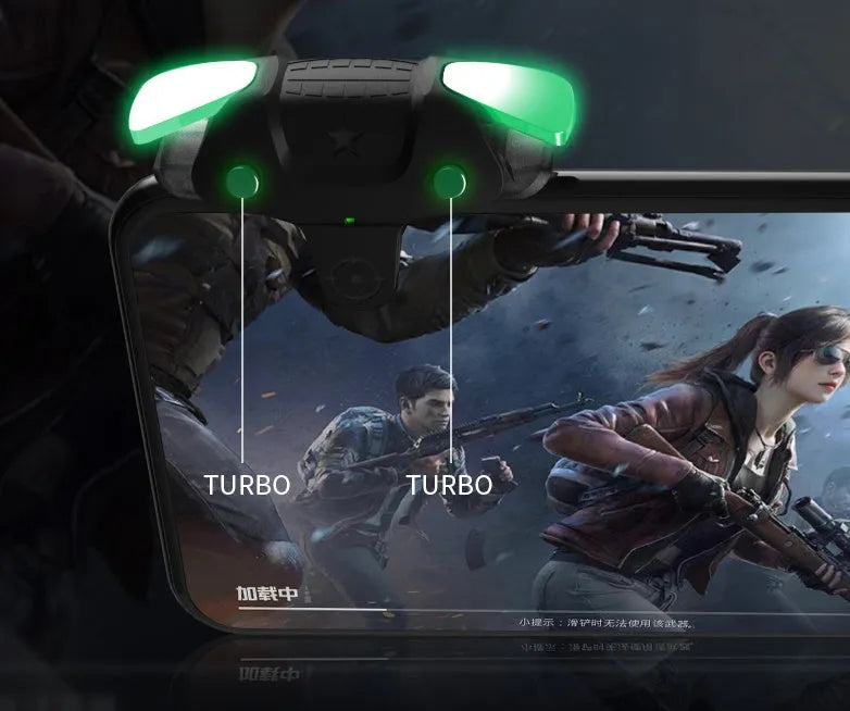 Black F5 Bluetooth mobile phone game controller showing compact handheld design