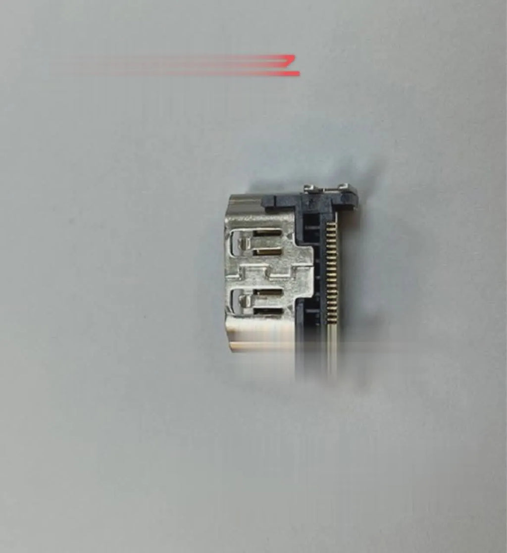 Silver HDMI interface host socket gaming accessory with 19-pin connector