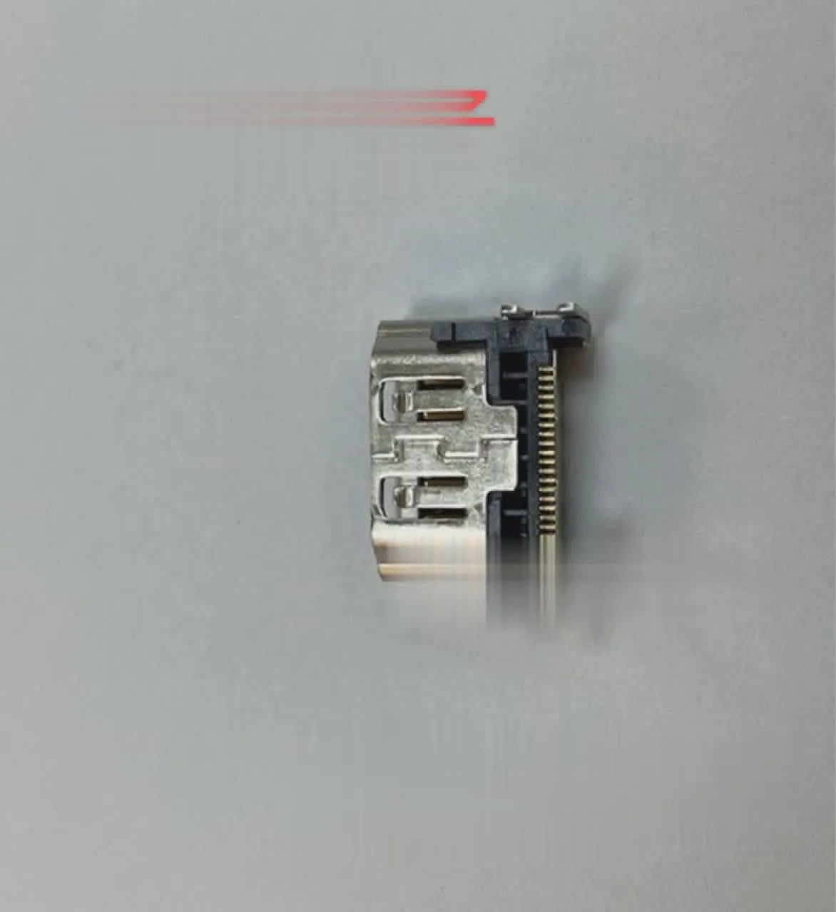 Silver HDMI interface host socket gaming accessory with 19-pin connector
