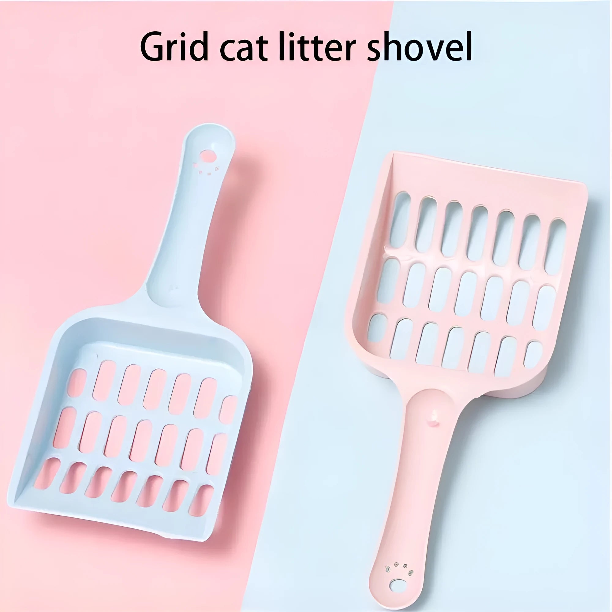 Blue plastic pet litter scoop for cleaning cat sand and dog waste