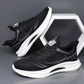 Men's low-top casual shoes in solid colours with mesh lining and a rubber sole.