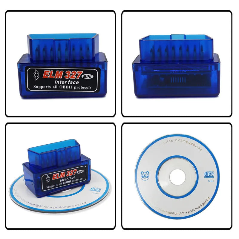 Bluetooth OBD2 auto fault detector and code reader on a car dashboard