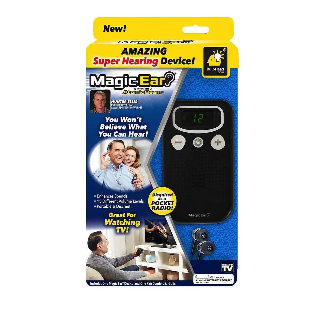 Digital display personal hearing amplifier with brilliant colour ABS plastic construction