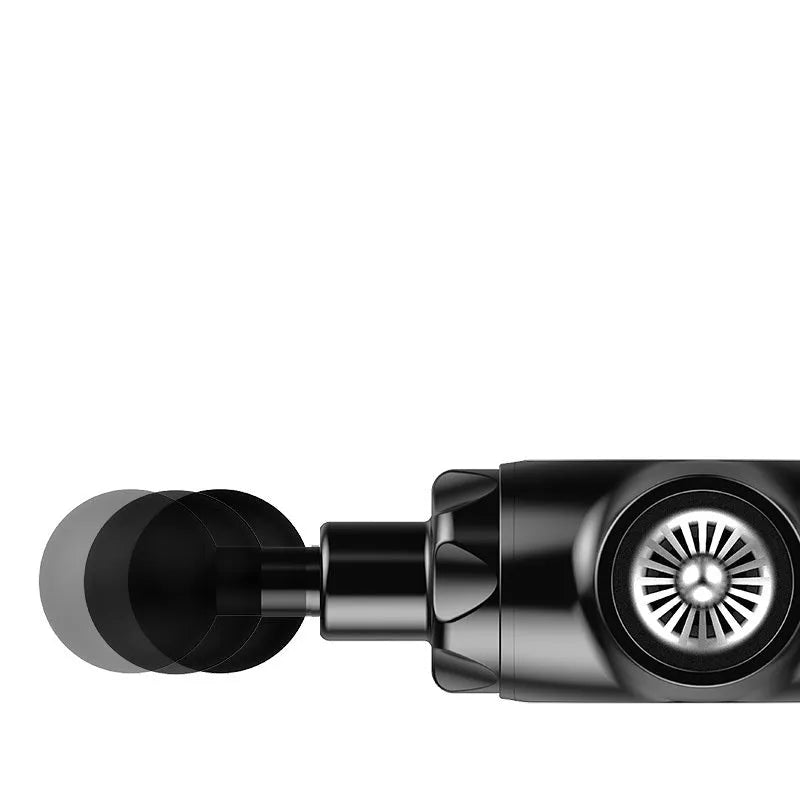Black and white professional muscle massage gun with adjustable speed settings