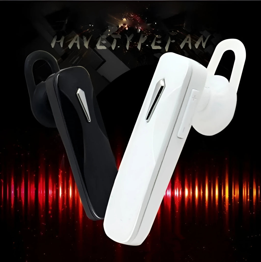 M163 Bluetooth car headset in black and white colour options with call control buttons