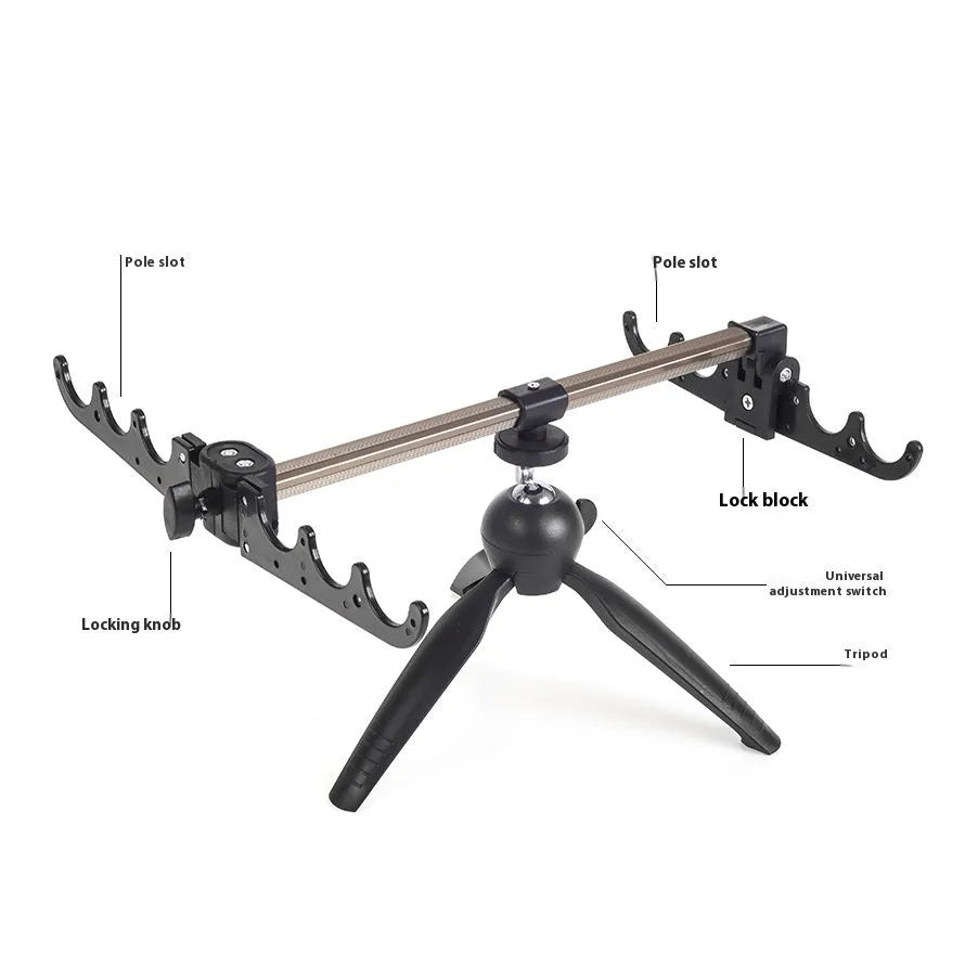 Aluminium ice fishing triangle rod holder bracket supporting small fishing rod