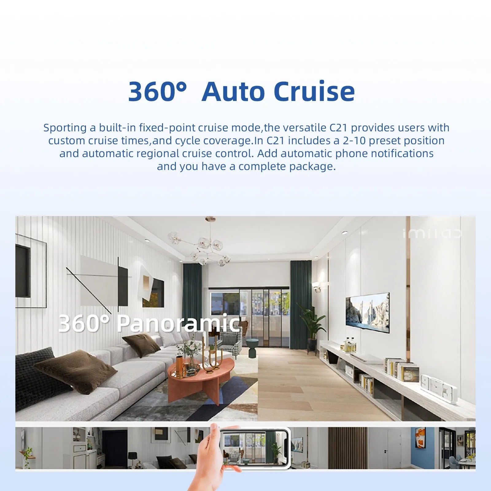 IMILAB C21 2.5K indoor WiFi security camera white with 360° panoramic view