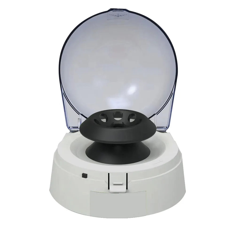 Mini laboratory centrifuge with 7000 rpm speed and compact 157mm x 170mm x 120mm dimensions