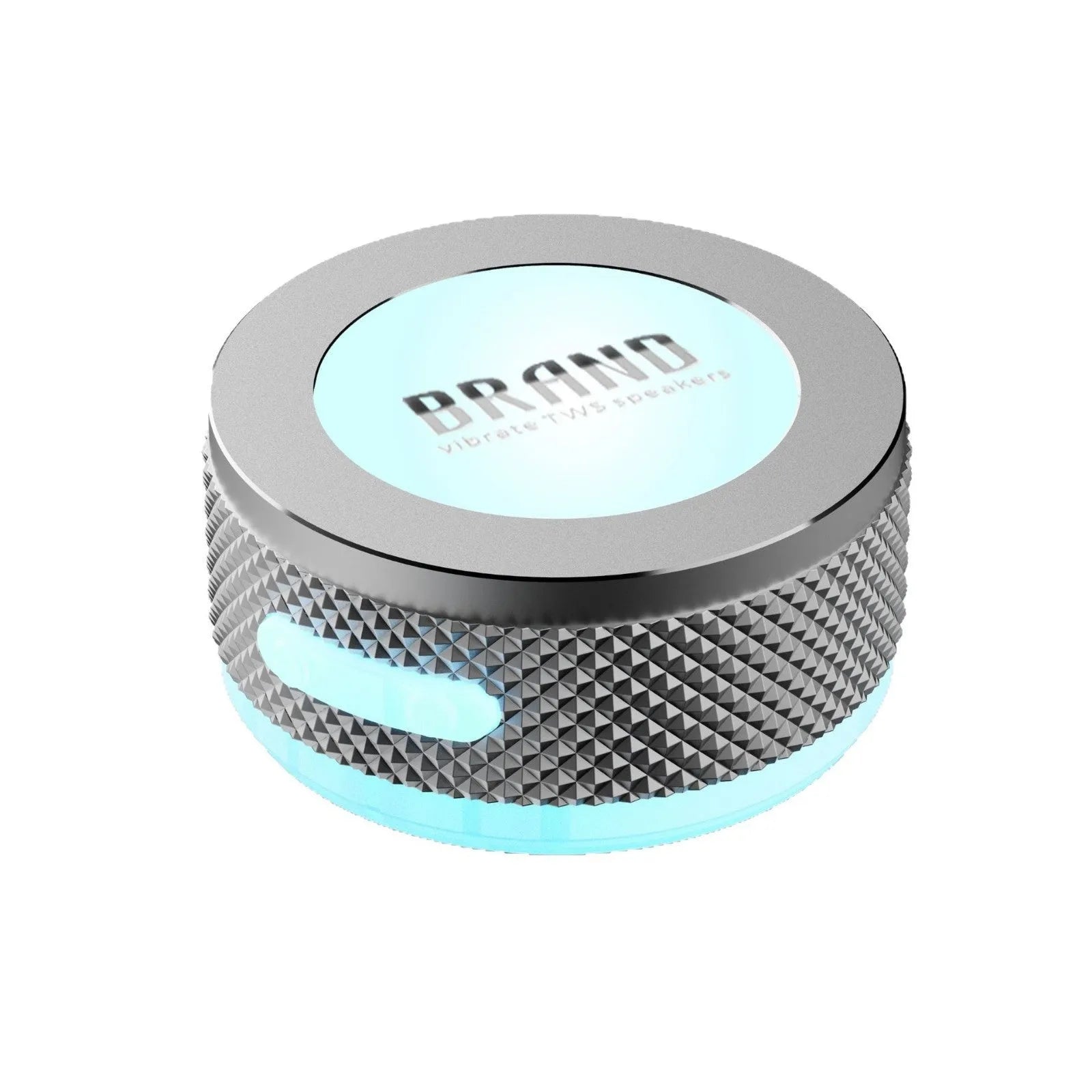 Small wireless bone conduction speaker with magnetic suction box and colour LED light in blue