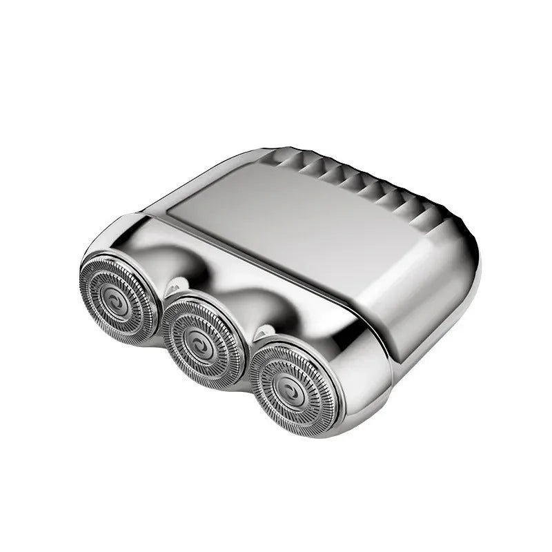 Three-head magnetic electric shaver in deep sea blue colour with floating cutter technology