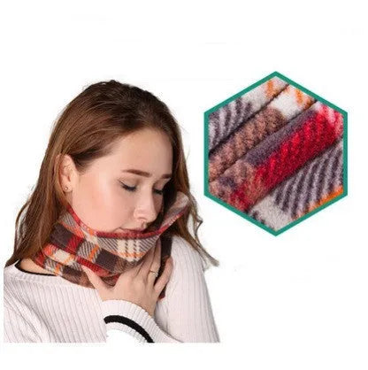 U-shaped travel neck pillow with attached scarf bandanna in multiple colour options