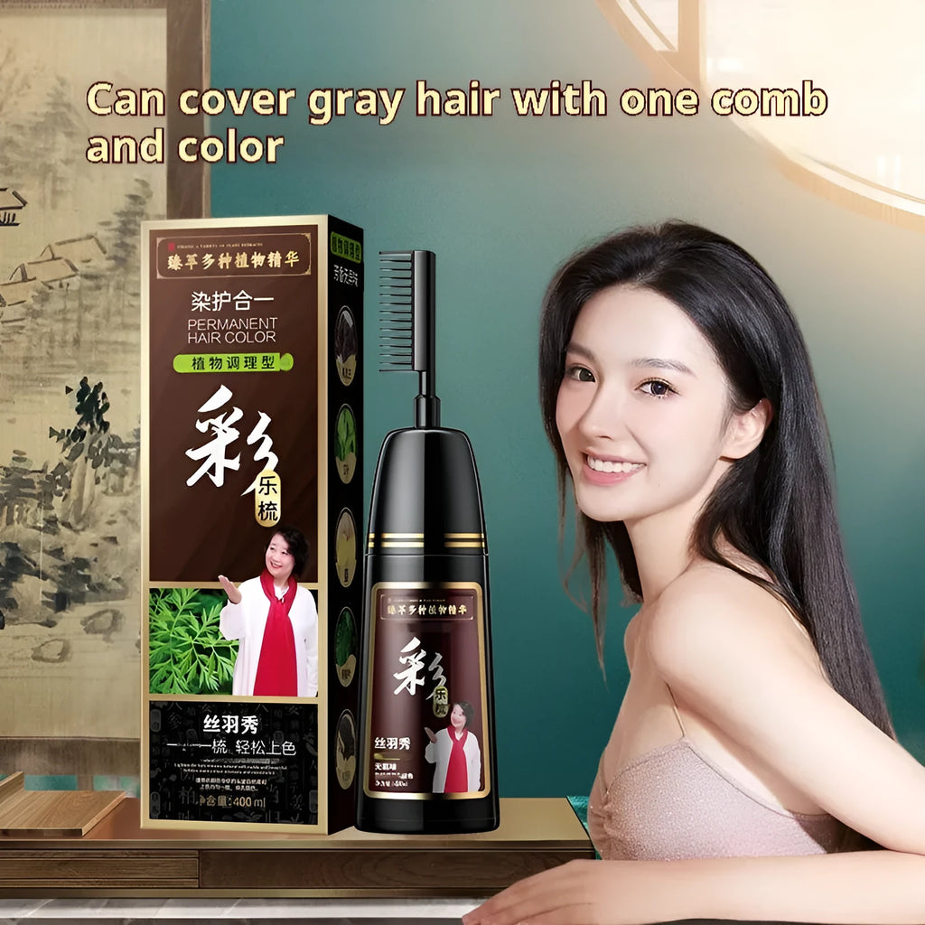 Plant Pure 400ml hair dye cream kit for covering white hair in a plastic bottle.