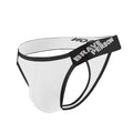 Men's nylon low waist T-back thong in solid colour, thin strap design, available in multiple sizes S-XL