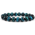 Natural tiger eye crystal bead bracelet in round geometric style for men and women.