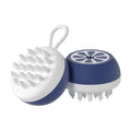 Yellow silicone pet bath brush with comb and massage functions for dog and cat grooming during washing