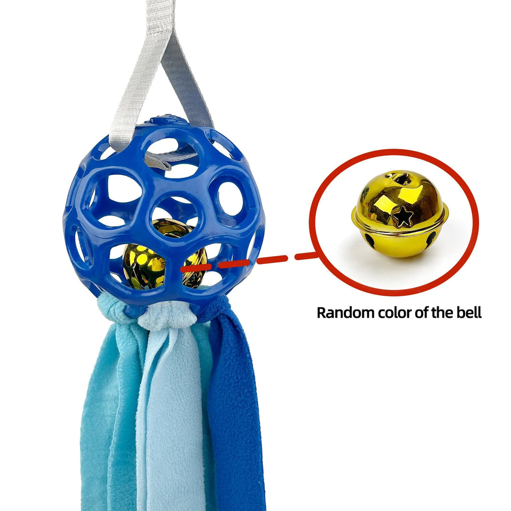Colourful hollow TPR ball pet toy for dogs and cats with a bell inside