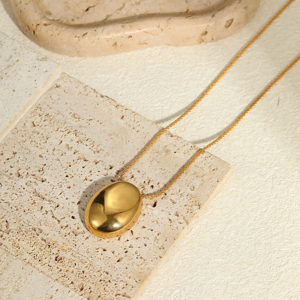 Gold-plated geometric pendant necklace with stainless steel chain 41-50cm length