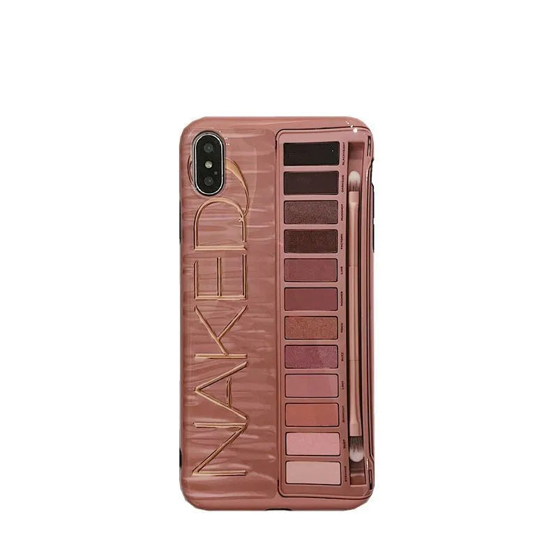 Silicone iPhone case with an eye shadow design in Flesh colour.
