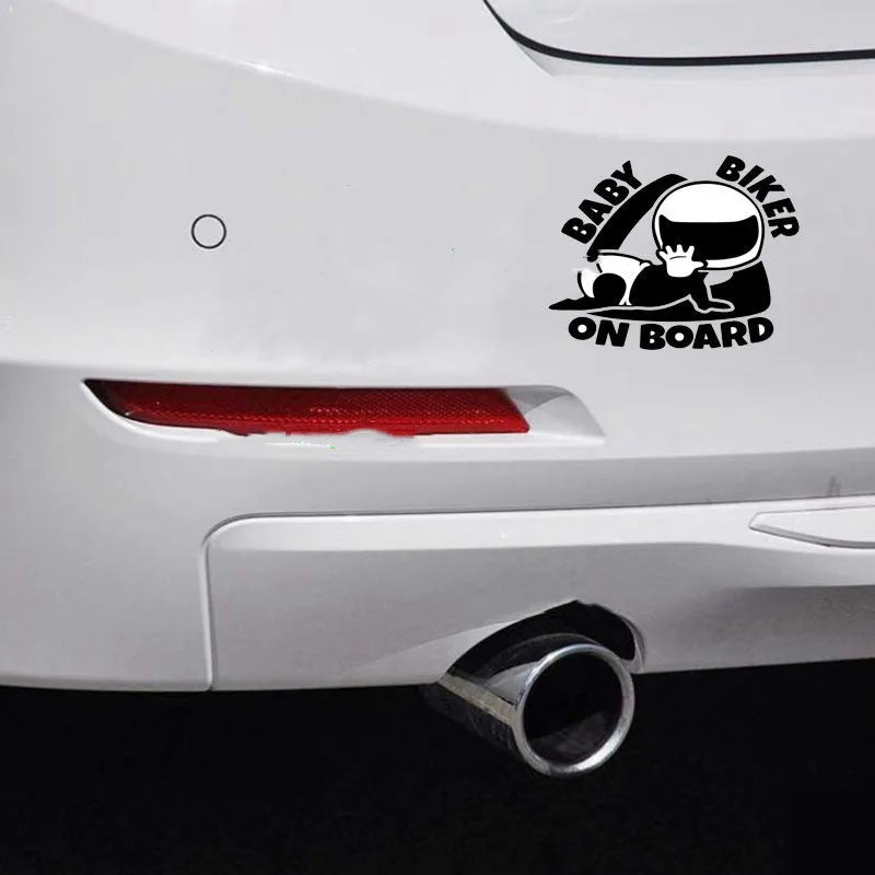 BABY ON BOARD reflective car sticker in black on vehicle rear window