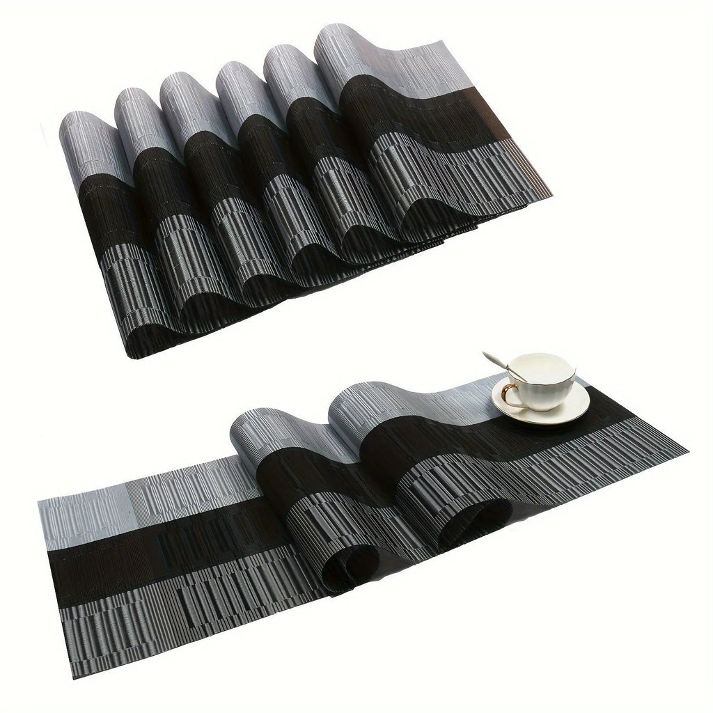 PVC non-slip dish drying mat in modern simplicity style with gradient bamboo pattern