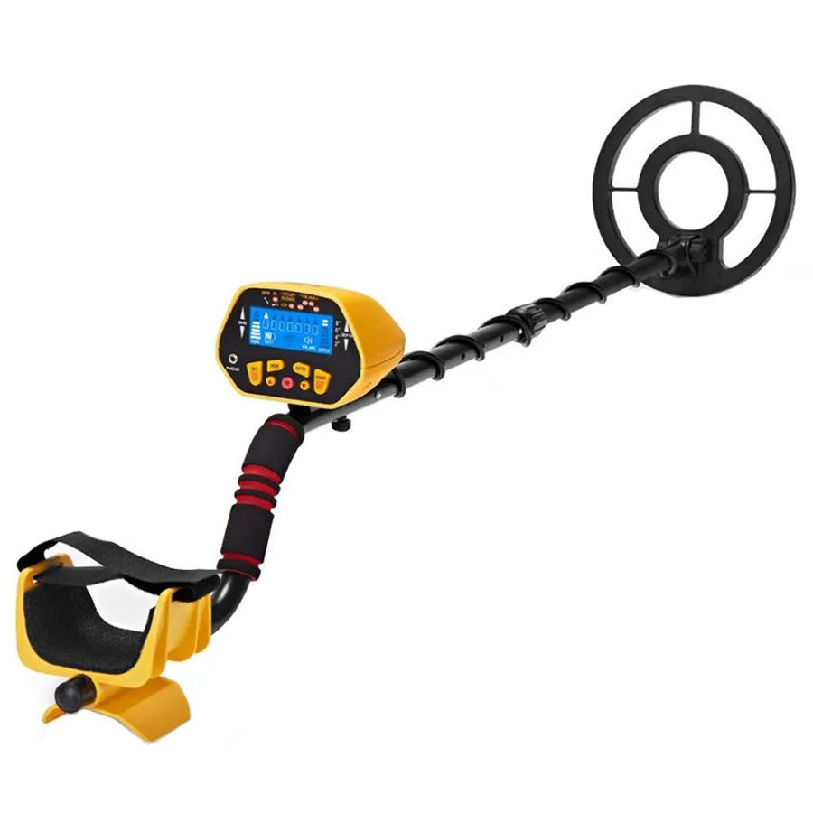 GC1028 black and yellow professional metal detector with LCD screen and adjustable pole